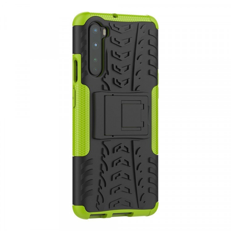 Чехол Hybrid Armor для OnePlus Nord (черный + зеленый)