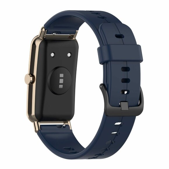 Силиконовый ремешок для Huawei Watch Fit Mini и часов с креплением 16мм (темно-синий)