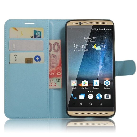 Чехол с визитницей для ZTE Axon 7 (голубой) Чехол с визитницей для ZTE Axon 7 (голубой)