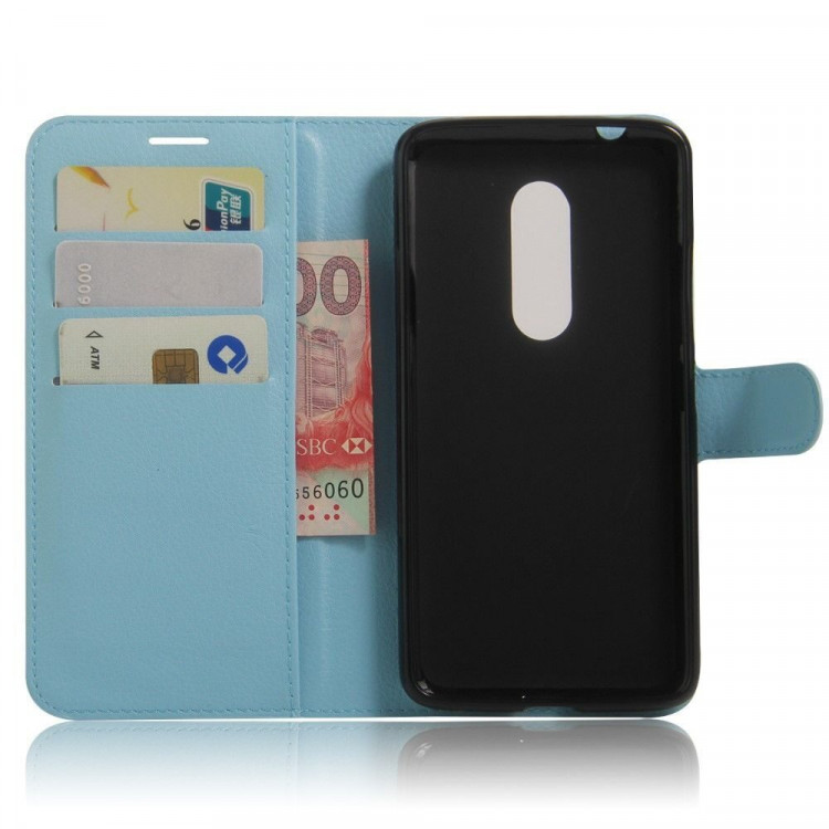 Чехол с визитницей для ZTE Axon 7 (голубой)