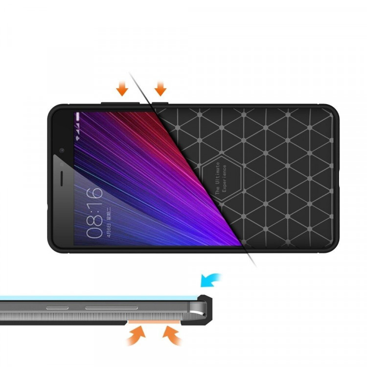 Чехол-накладка Carbon Fibre для Xiaomi Mi5S Plus (серый)