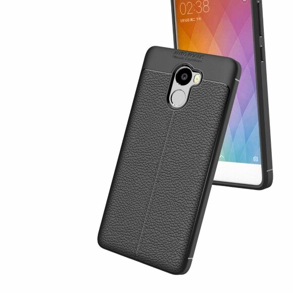 Чехол-накладка Litchi Grain для Xiaomi Redmi 4 (черный)