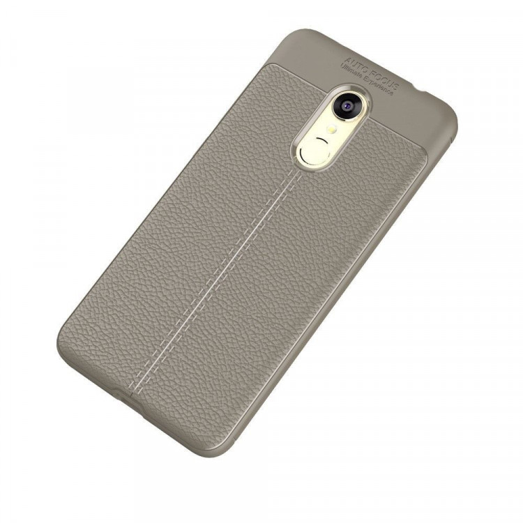 Чехол-накладка Litchi Grain для Xiaomi Redmi 5 Plus (серый)