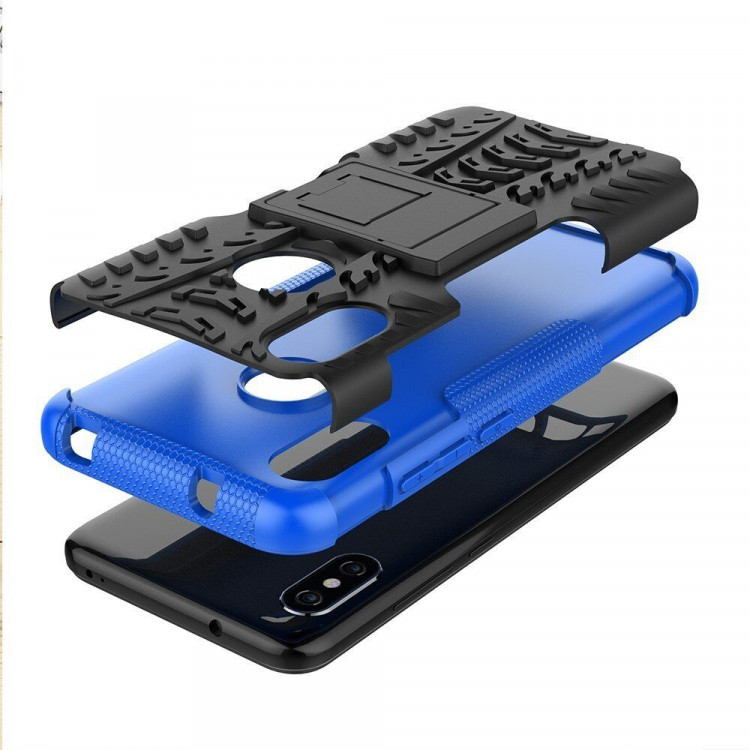 Чехол Hybrid Armor для Xiaomi Mi A2 Lite / Redmi 6 Pro (черный + голубой)