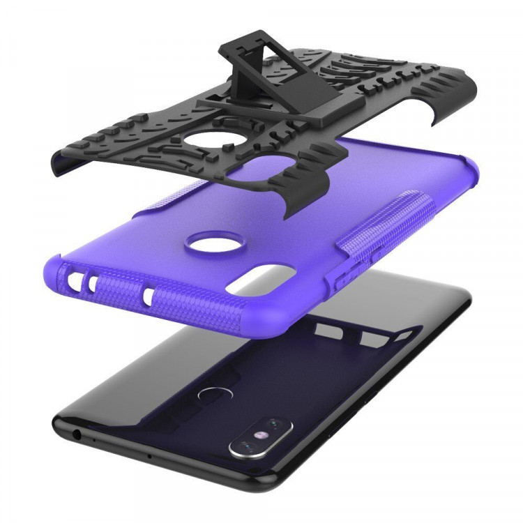 Чехол Hybrid Armor для Xiaomi Mi Max 3 (черный + фиолетовый)
