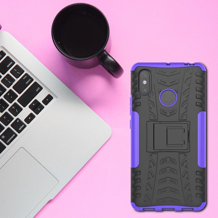 Чехол Hybrid Armor для Xiaomi Mi Max 3 (черный + фиолетовый)