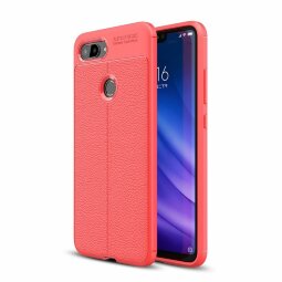 Чехол-накладка Litchi Grain для Xiaomi Mi 8 Lite (красный)