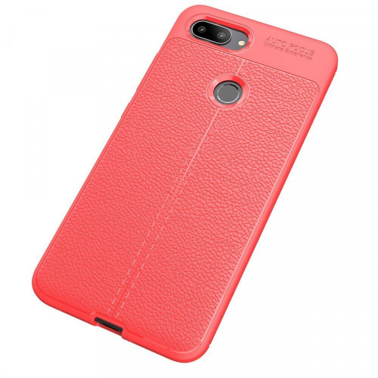 Чехол-накладка Litchi Grain для Xiaomi Mi 8 Lite (красный)