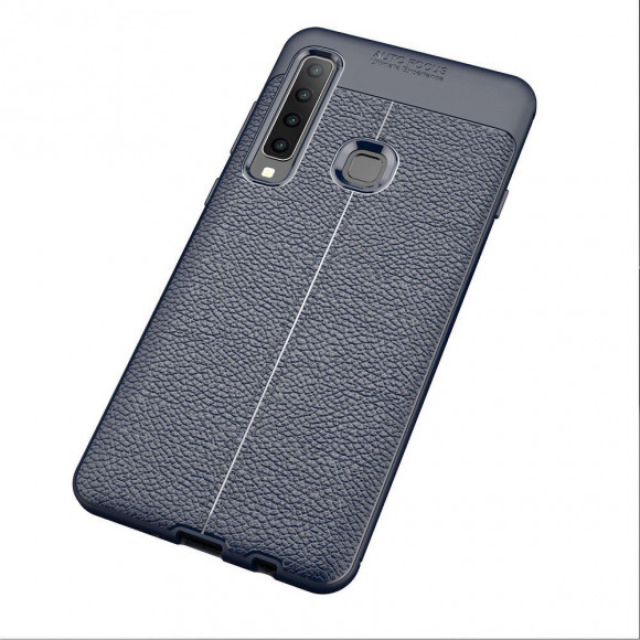 Чехол-накладка Litchi Grain для Samsung Galaxy A9 (2018) (темно-синий)