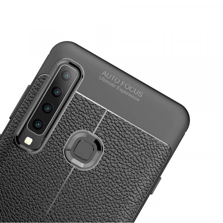 Чехол-накладка Litchi Grain для Samsung Galaxy A9 (2018) (темно-синий)