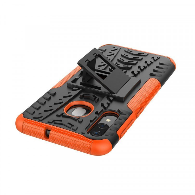 Чехол Hybrid Armor для Samsung Galaxy A30 / Galaxy A20 (черный + оранжевый)
