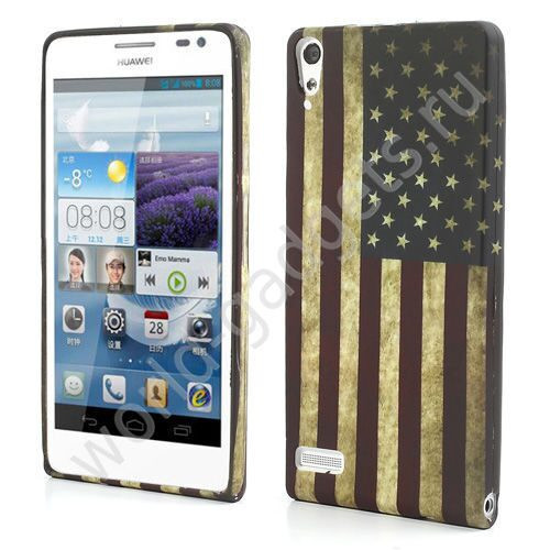 Пластиковый чехол Retro USA Flag для Huawei Ascend P6