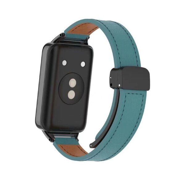 Кожаный ремешок с магнитной застежкой для Honor Band 9 (сине-зеленый) Кожаный ремешок с магнитной застежкой для Honor Band 9 (сине-зеленый)