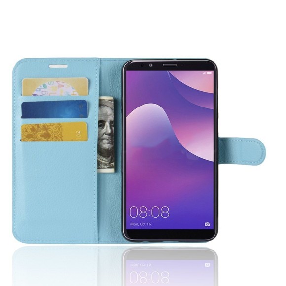 Чехол с визитницей для Huawei Y9 (2018) / Enjoy 8 Plus (голубой) Чехол с визитницей для Huawei Y9 (2018) / Enjoy 8 Plus (голубой)