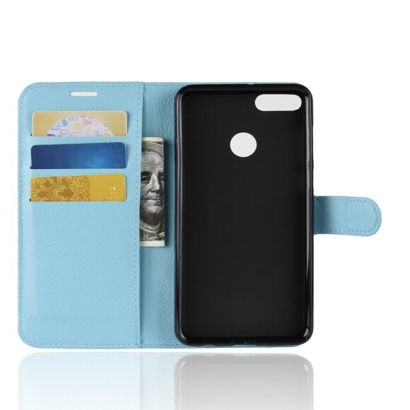 Чехол с визитницей для Huawei Y9 (2018) / Enjoy 8 Plus (голубой) Чехол с визитницей для Huawei Y9 (2018) / Enjoy 8 Plus (голубой)