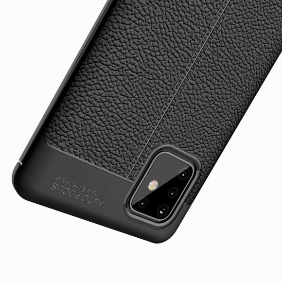 Чехол-накладка Litchi Grain для Samsung Galaxy Note10 Lite (черный) Чехол-накладка Litchi Grain для Samsung Galaxy Note10 Lite (черный)