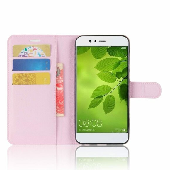 Чехол с визитницей для Huawei Nova 2 Plus (розовый) Чехол с визитницей для Huawei Nova 2 Plus (розовый)