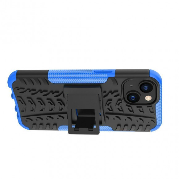 Чехол Hybrid Armor для iPhone 14 (черный + голубой) Чехол Hybrid Armor для iPhone 14 (черный + голубой)