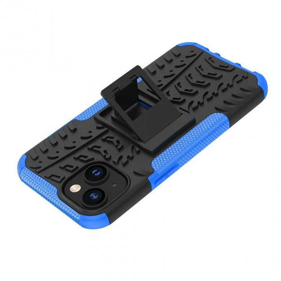 Чехол Hybrid Armor для iPhone 14 (черный + голубой) Чехол Hybrid Armor для iPhone 14 (черный + голубой)