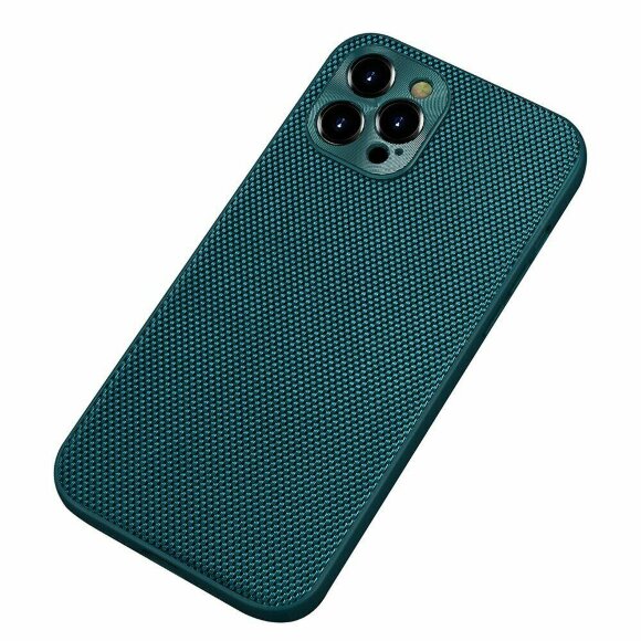 Чехол с текстурой нейлона для iPhone 13 Pro Max (зеленый)