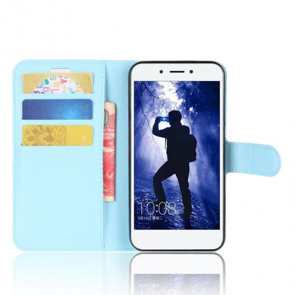 Чехол с визитницей для Huawei Honor 6A (голубой)