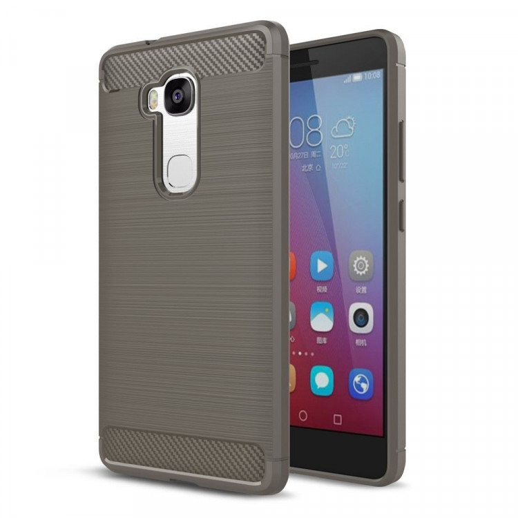 Чехол-накладка Carbon Fibre для Huawei Honor 5X (серый)