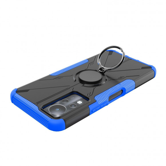 Чехол Armor Shockproof Ring Holder для  Infinix Note 11, Infinix NOTE 12 G88 (черный + голубой) Чехол Armor Shockproof Ring Holder для  Infinix Note 11, Infinix NOTE 12 G88 (черный + голубой)