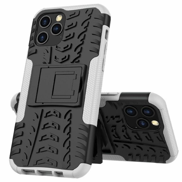 Чехол Hybrid Armor для iPhone 12 / iPhone 12 Pro (черный + белый)