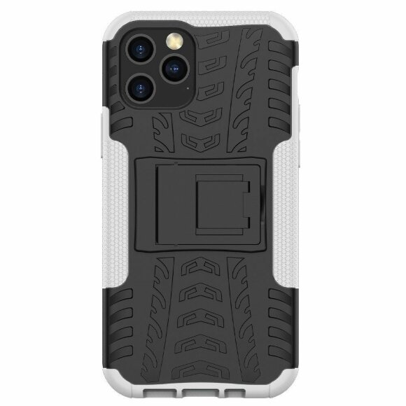 Чехол Hybrid Armor для iPhone 12 / iPhone 12 Pro (черный + белый)