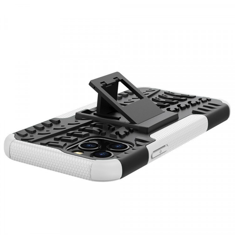 Чехол Hybrid Armor для iPhone 12 / iPhone 12 Pro (черный + белый)