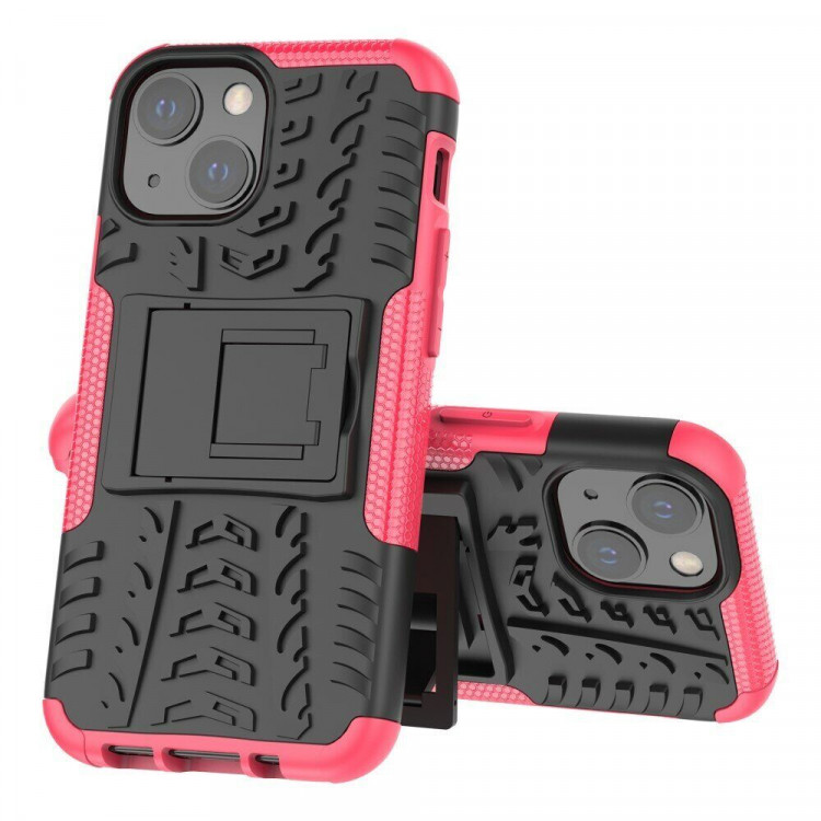 Чехол Hybrid Armor для iPhone 13 mini (черный + розовый)