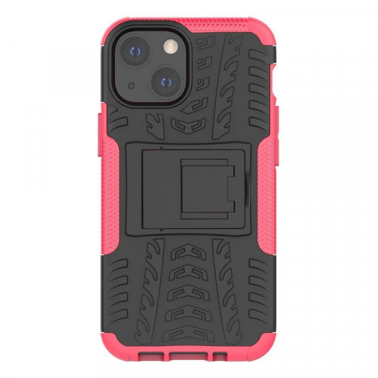 Чехол Hybrid Armor для iPhone 13 mini (черный + розовый)