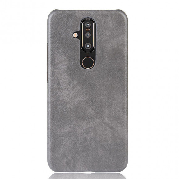 Кожаная накладка-чехол для Nokia X71 (серый)