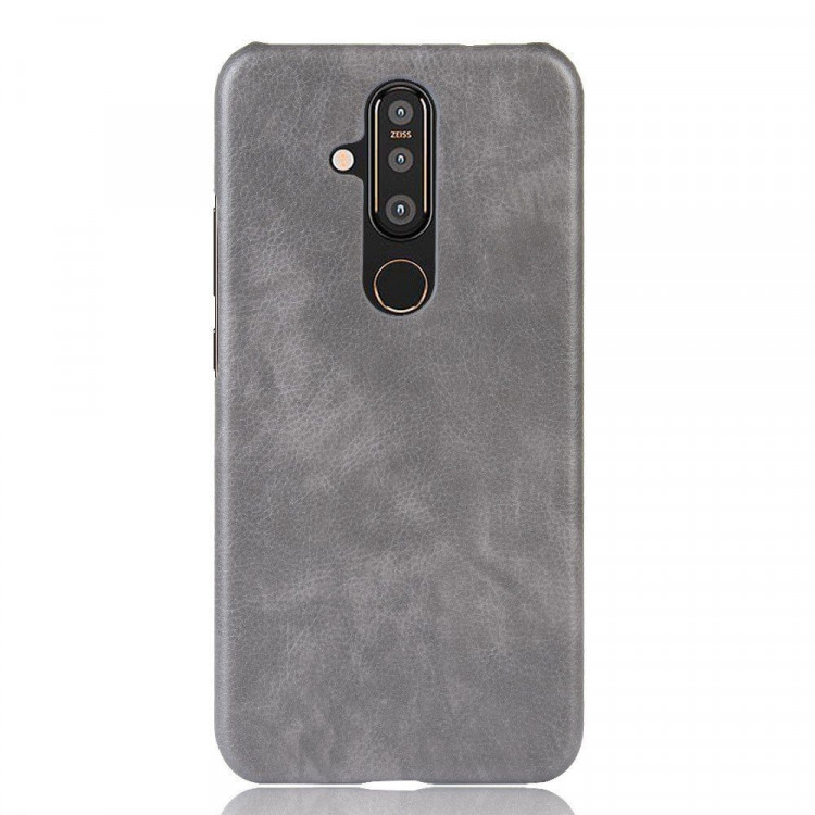 Кожаная накладка-чехол для Nokia X71 (серый)