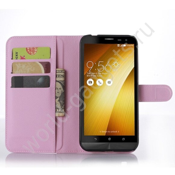 Чехол с визитницей для Asus Zenfone Zoom ZX551ML / ZX550ML (розовый) Чехол с визитницей для Asus Zenfone Zoom ZX551ML / ZX550ML (розовый)