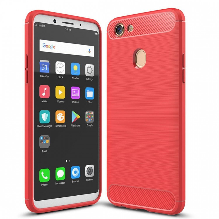 Чехол-накладка Carbon Fibre для OPPO F5 (красный)