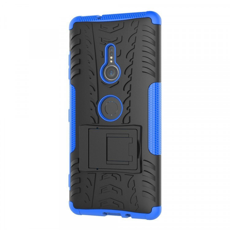 Чехол Hybrid Armor для Sony Xperia XZ3 (черный + голубой)