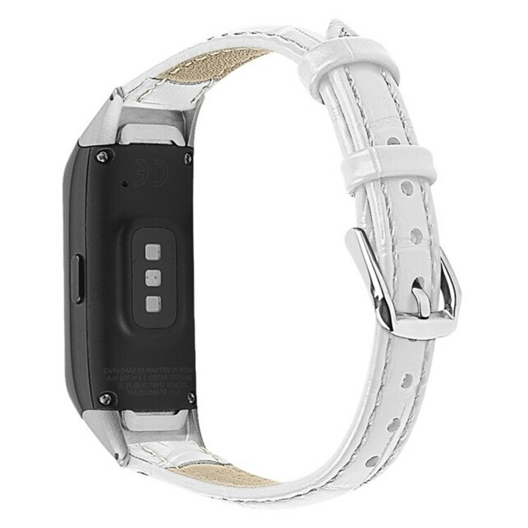 Кожаный ремешок Crocodile Design для Samsung Galaxy Fit E SM-R375 (белый)