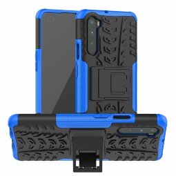 Чехол Hybrid Armor для OnePlus Nord (черный + голубой)