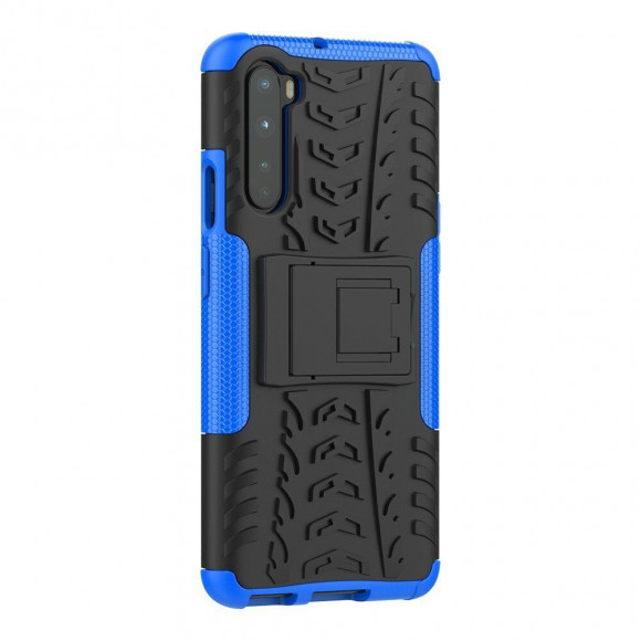 Чехол Hybrid Armor для OnePlus Nord (черный + голубой)