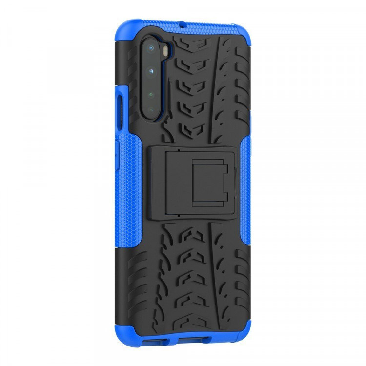 Чехол Hybrid Armor для OnePlus Nord (черный + голубой)