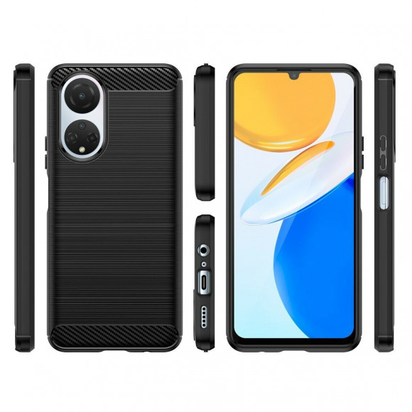 Чехол-накладка Carbon Fibre для Honor X7 (черный)