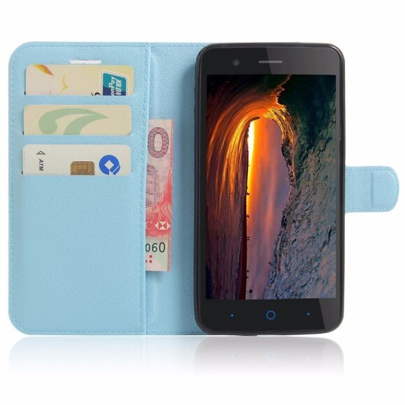 Чехол с визитницей для ZTE Blade A510 (голубой) Чехол с визитницей для ZTE Blade A510 (голубой)