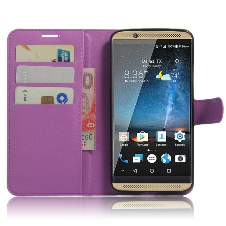 Чехол с визитницей для ZTE Axon 7 (фиолетовый)