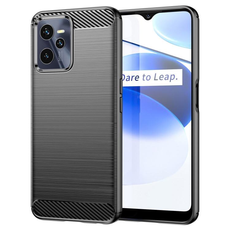 Чехол-накладка Carbon Fibre для Realme C35 (черный)