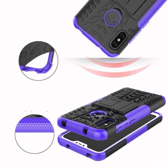 Чехол Hybrid Armor для Xiaomi Mi A2 Lite / Redmi 6 Pro (черный + фиолетовый) Чехол Hybrid Armor для Xiaomi Mi A2 Lite / Redmi 6 Pro (черный + фиолетовый)