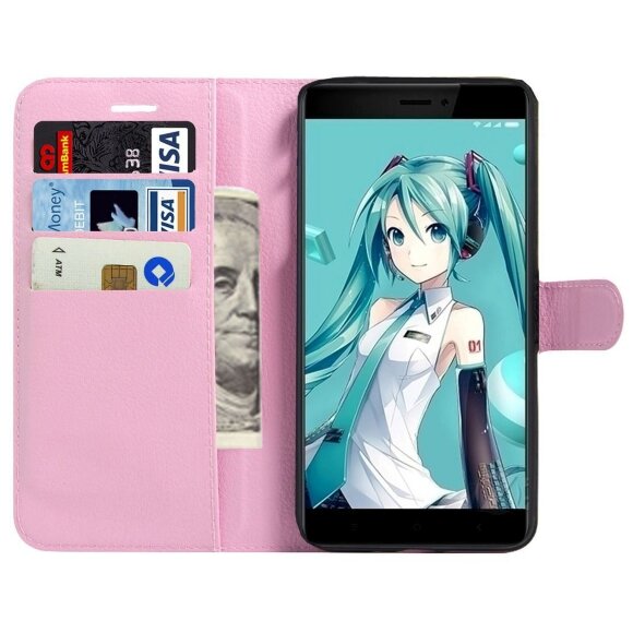 Чехол с визитницей для Xiaomi Redmi Note 4X (розовый)