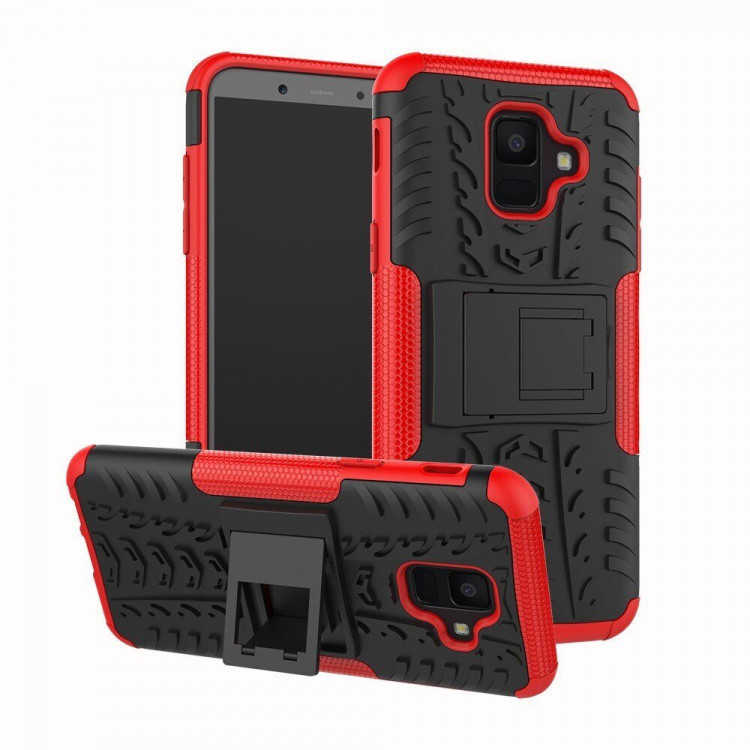 Чехол Hybrid Armor для Samsung Galaxy A6 (черный + красный)