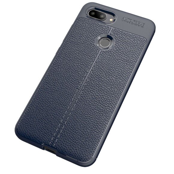Чехол-накладка Litchi Grain для Xiaomi Mi 8 Lite (темно-синий) Чехол-накладка Litchi Grain для Xiaomi Mi 8 Lite (темно-синий)