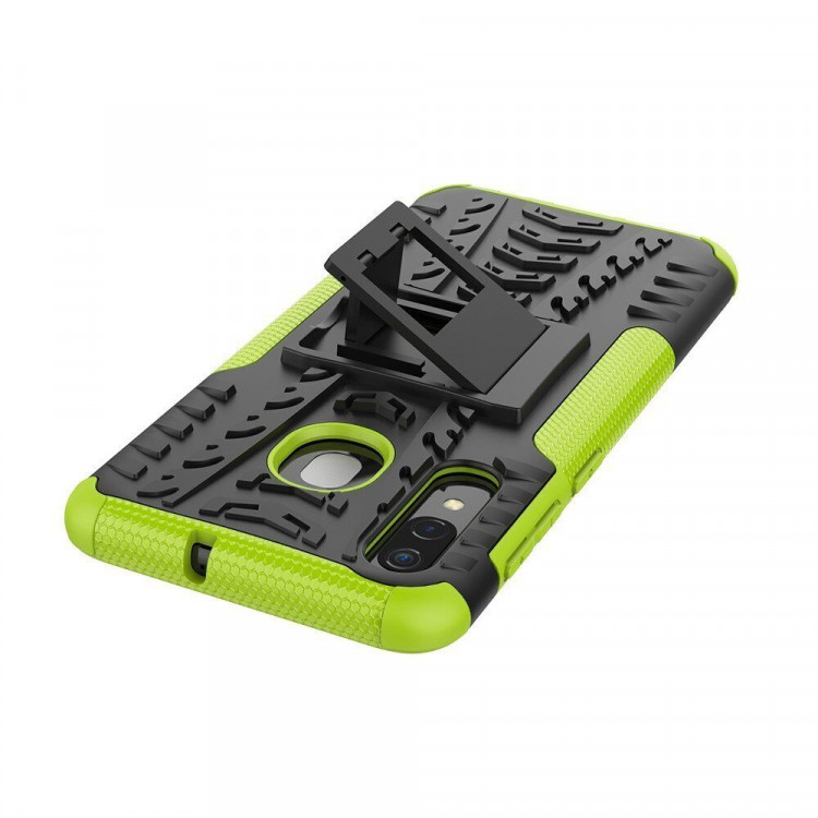 Чехол Hybrid Armor для Samsung Galaxy A30 / Galaxy A20 (черный + зеленый)